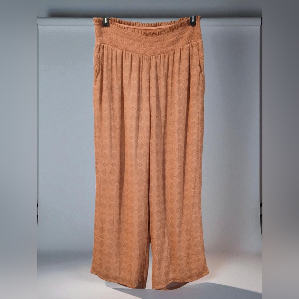 Sundance Alhambra Wide Leg Pants Orange Boho Flowy Loose Womans Medium